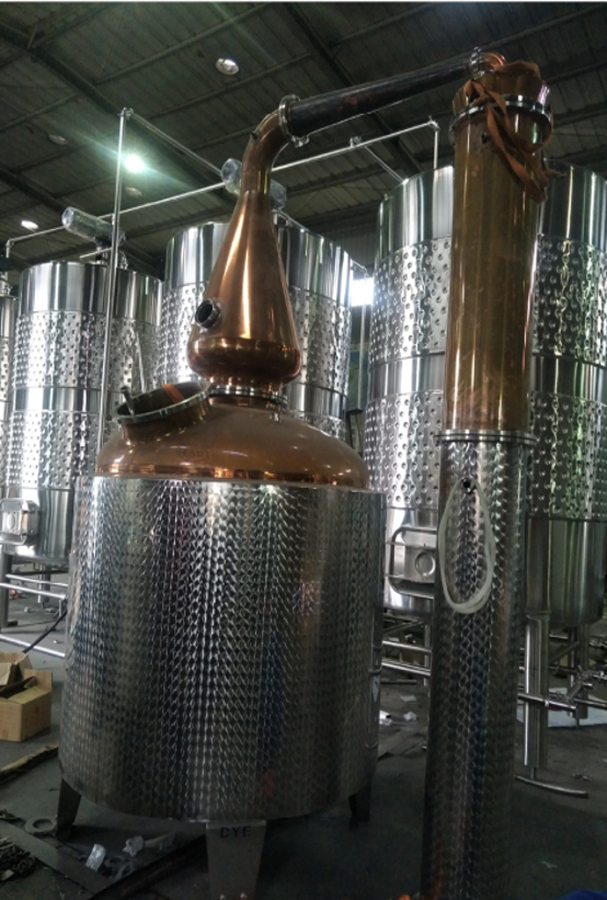 Still set up ready to distill side view