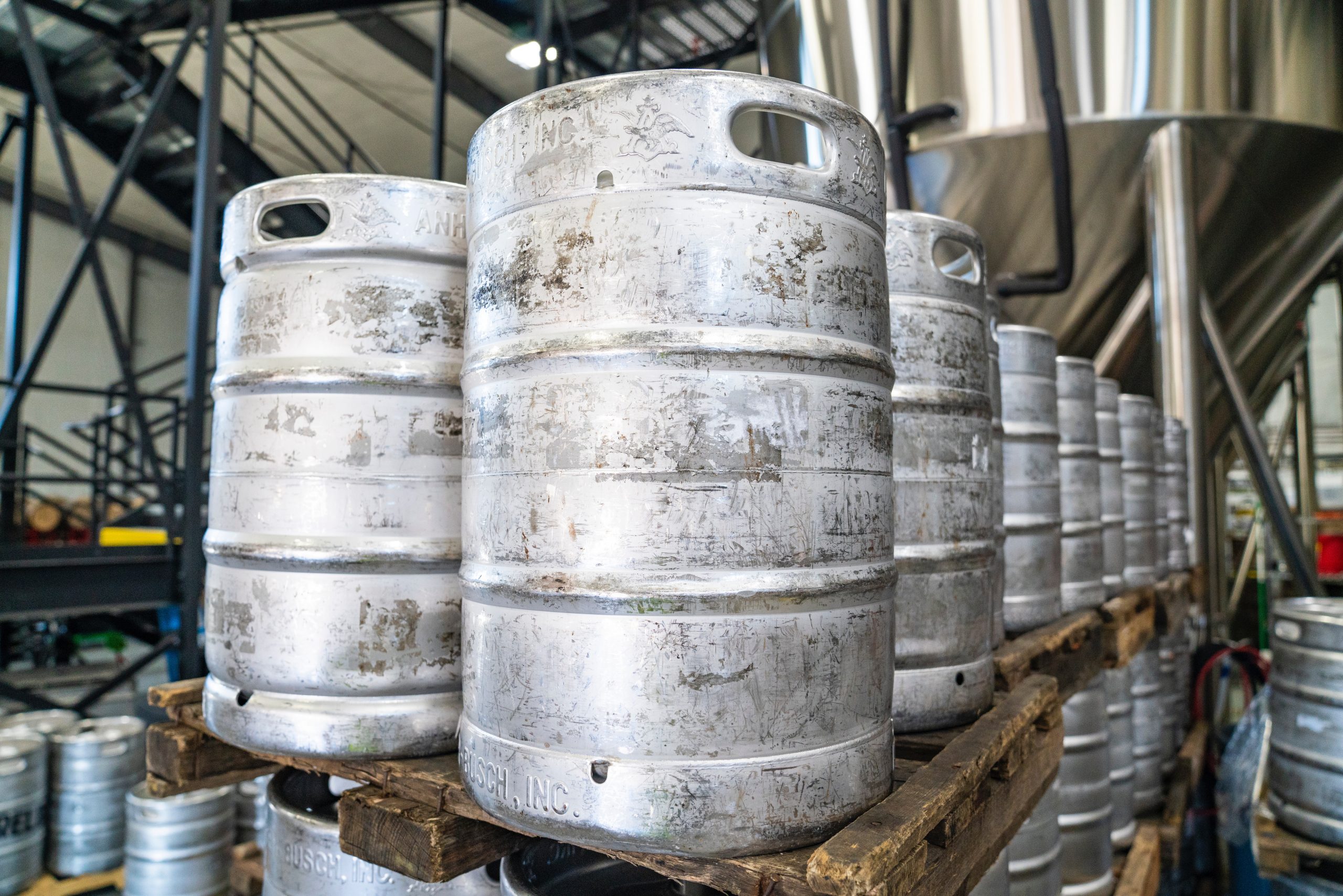 Christmas beer kegs ready for export