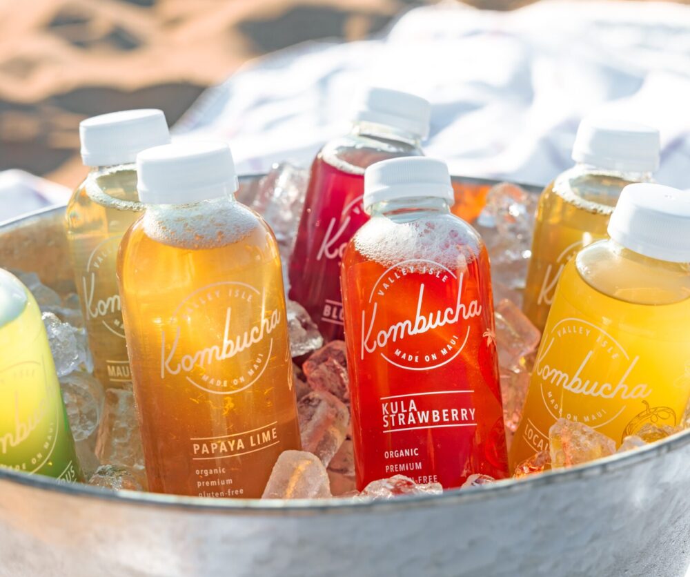 bottles of kombucha